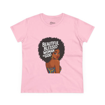 Beautiful Blessed Woman of God Tee — Women's Faith Graphic T-Shirt