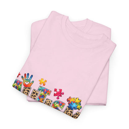 Autism Awareness T-Shirt — 'Autism: Sparking the World with Creativity' Puzzle Design