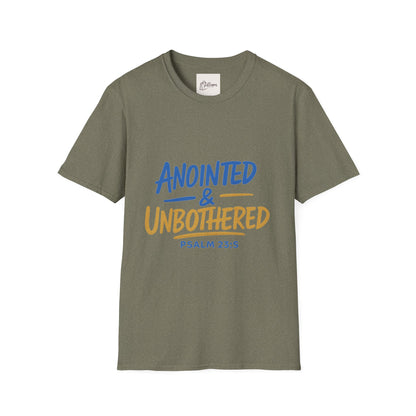 Unisex Softstyle T-Shirt - 'Anointed & Unbothered' Psalm 23:5 | Comfortable Christian Tee