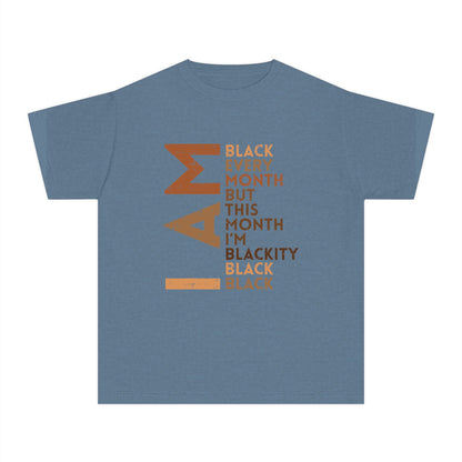 Youth Tee — "I AM Black Every Month" Empowerment Shirt