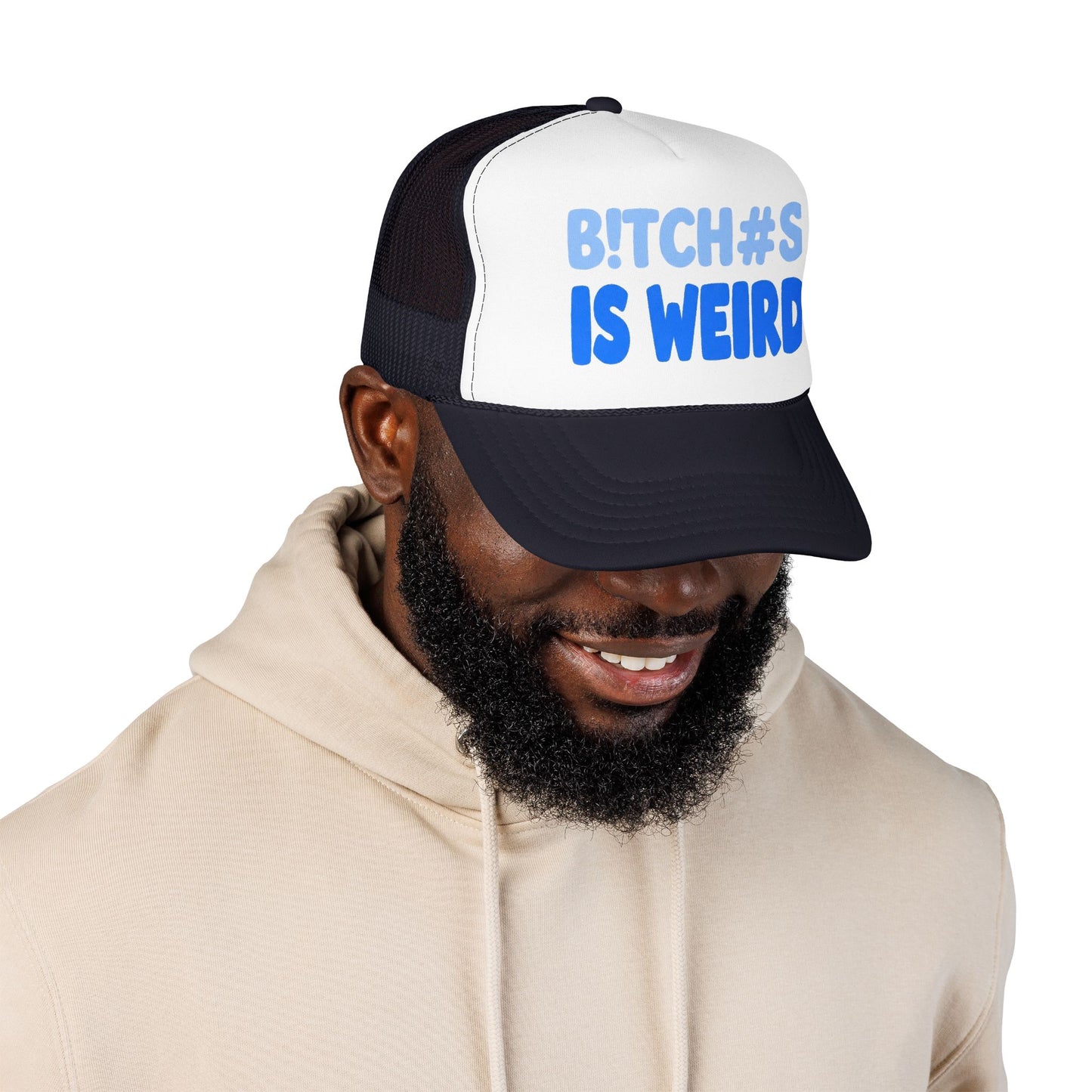 Trucker Hat — “B!TCH#S IS WEIRD” Bold Blue Foam Trucker Hat
