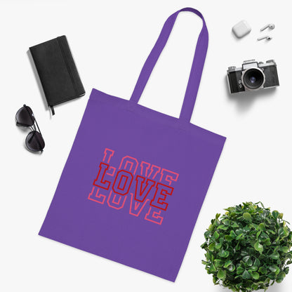 Love Stacked Cotton Tote