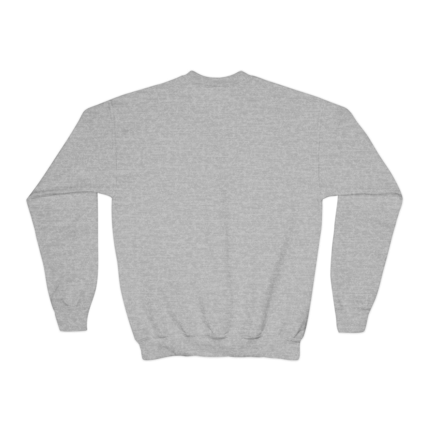 Youth Crewneck Sweatshirt — "Mini Mini Mini" Pink Heart Retro Graphic