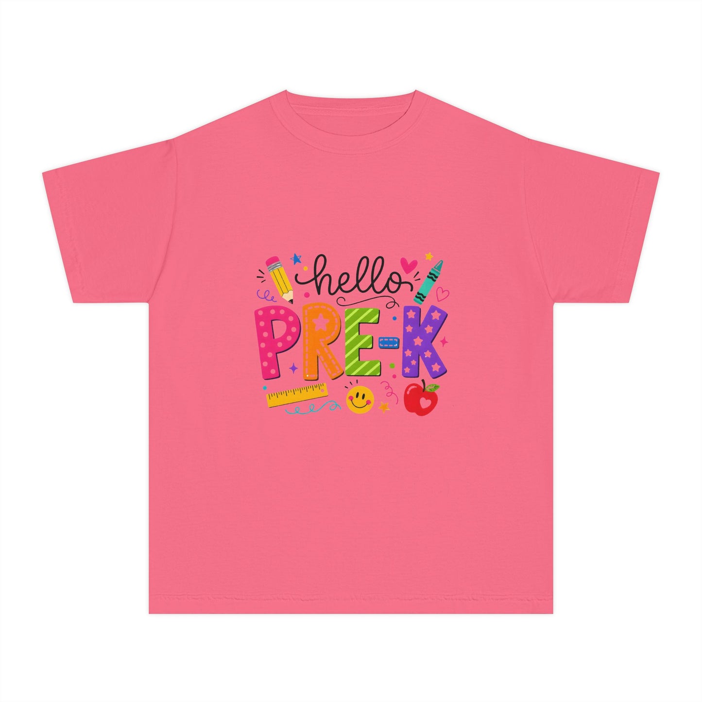 Hello Pre-K Kids Tee — Colorful Back-to-School Preschool Shirt