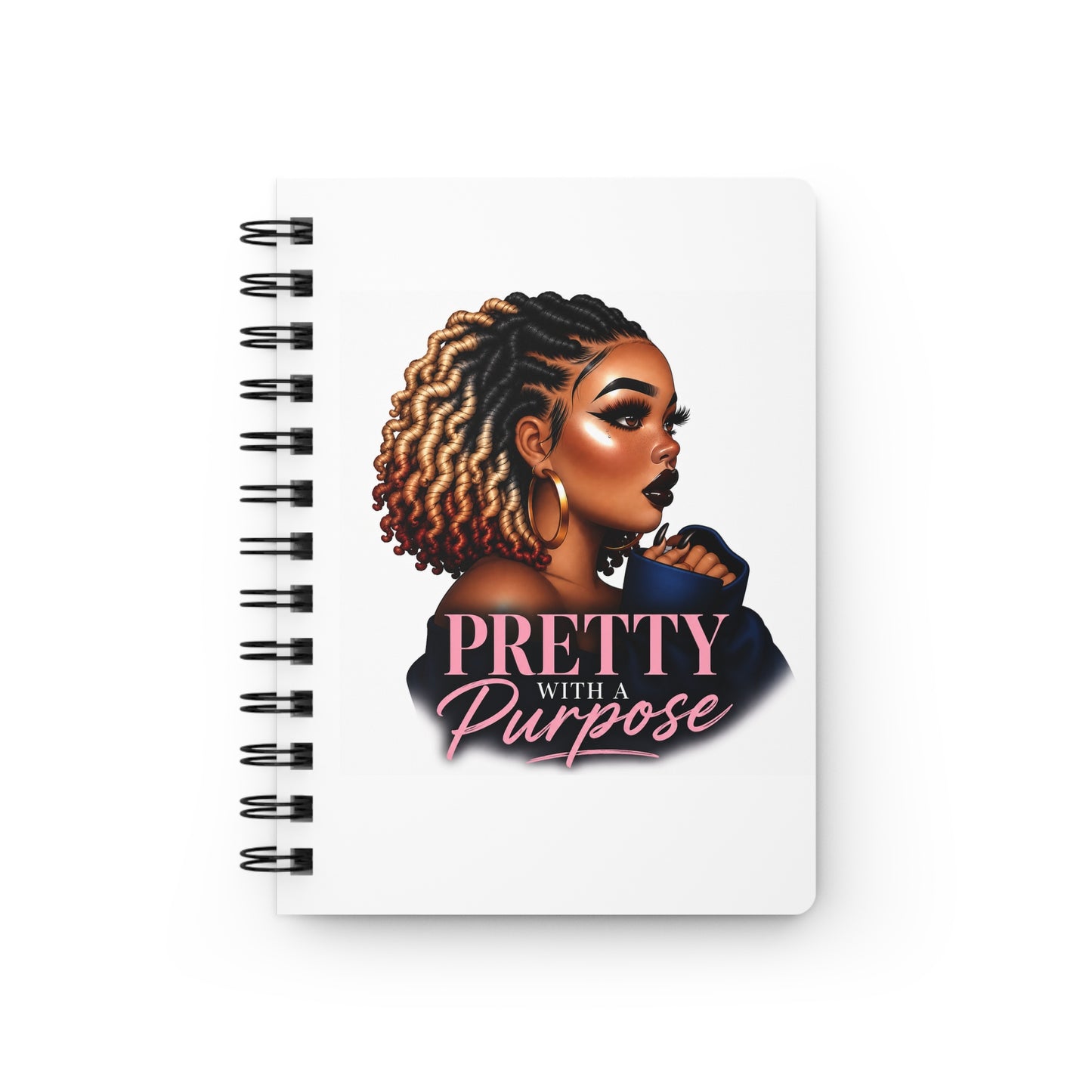 Pretty With a Purpose Spiral Notebook — Empowerment Journal for Black Women