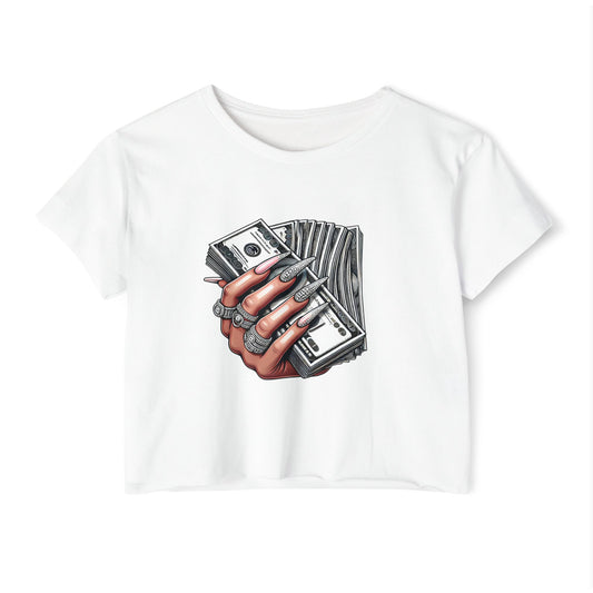 Money Grip Crop Top — Women's Graphic Tee