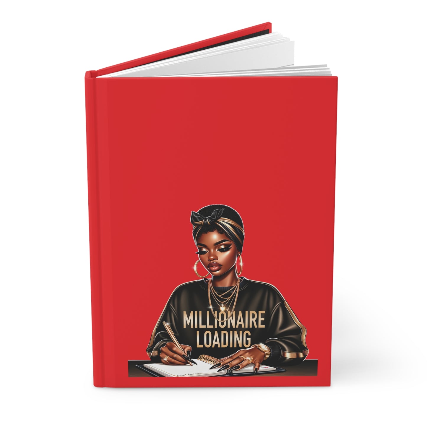 Hardcover Journal — "Millionaire Loading" Motivational Notebook for Women
