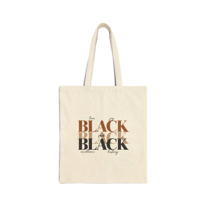 Canvas Tote Bag — Empowering Black Sister Art Print Tote (Afro Woman & "Black is Beautiful" Typography)