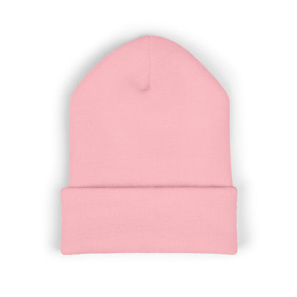 Mama Floral Embroidered Cuffed Beanie — Cozy Knit Mom Hat