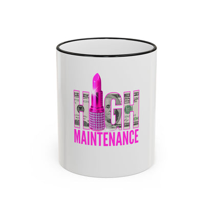 High Maintenance Lipstick Accent Rim Mug