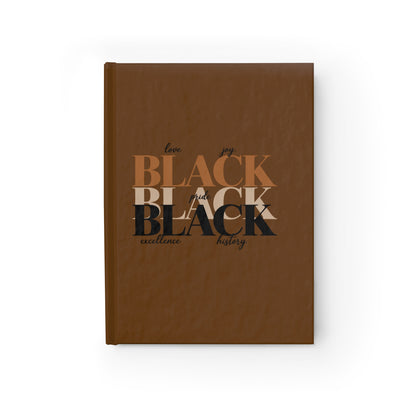 Black Pride Ruled Journal — 'Black' Typographic Empowerment Notebook