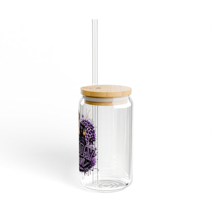 Sipper Glass — "Not Today Satan" Purple  Tumbler 16oz