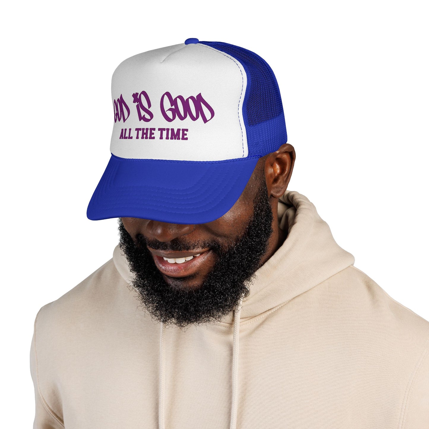 God Is Good All The Time Trucker Cap — Christian Faith Mesh Baseball Hat