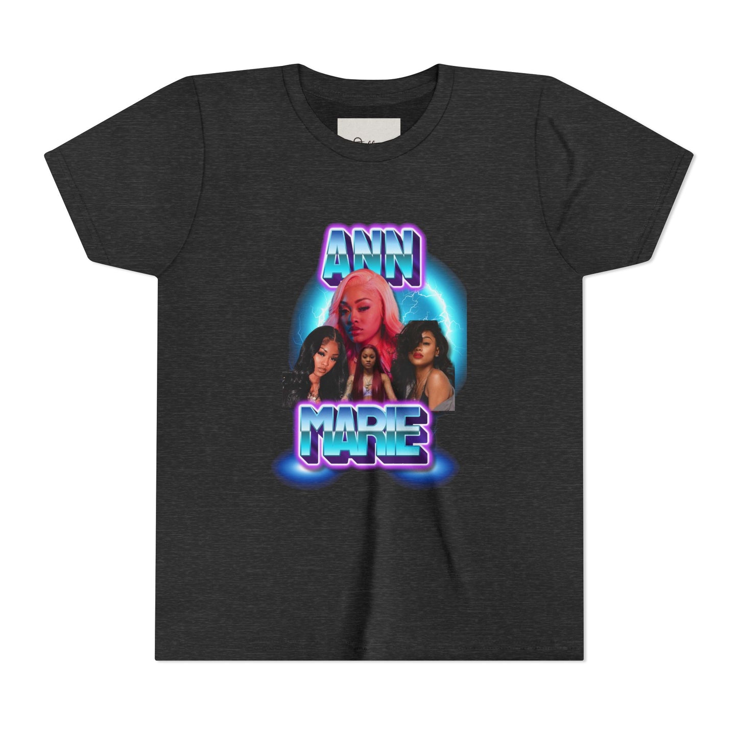 Youth Tee — Retro Neon Portrait Graphic "ANN MARIE"