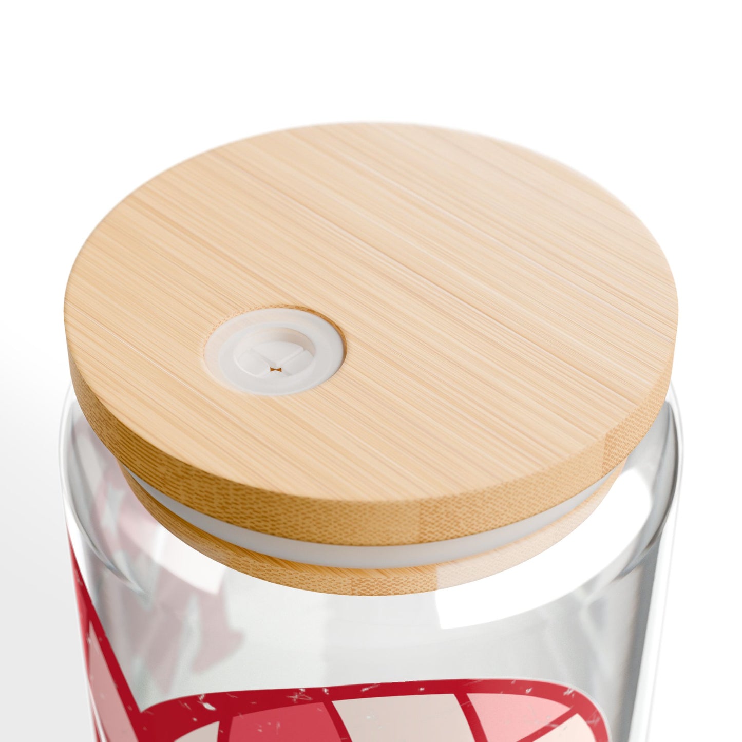 16oz Glass Sipper – Red Heart 'Mama' Design