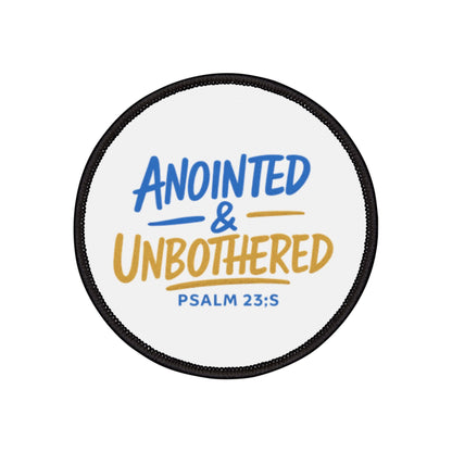 Anointed & Unbothered Iron-On Patch — Psalm 23:5 Faith Patch
