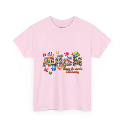 Autism Awareness T-Shirt — 'Autism: Sparking the World with Creativity' Puzzle Design