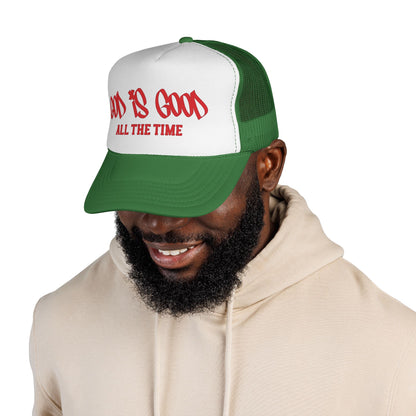 God Is Good All The Time Trucker Cap — Christian Faith Mesh Hat