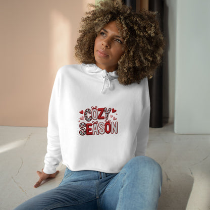 Cozy Season Cropped Hoodie – Valentine Heart Graphic