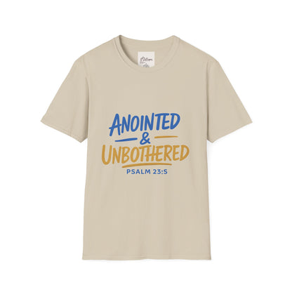Unisex Softstyle T-Shirt - 'Anointed & Unbothered' Psalm 23:5 | Comfortable Christian Tee