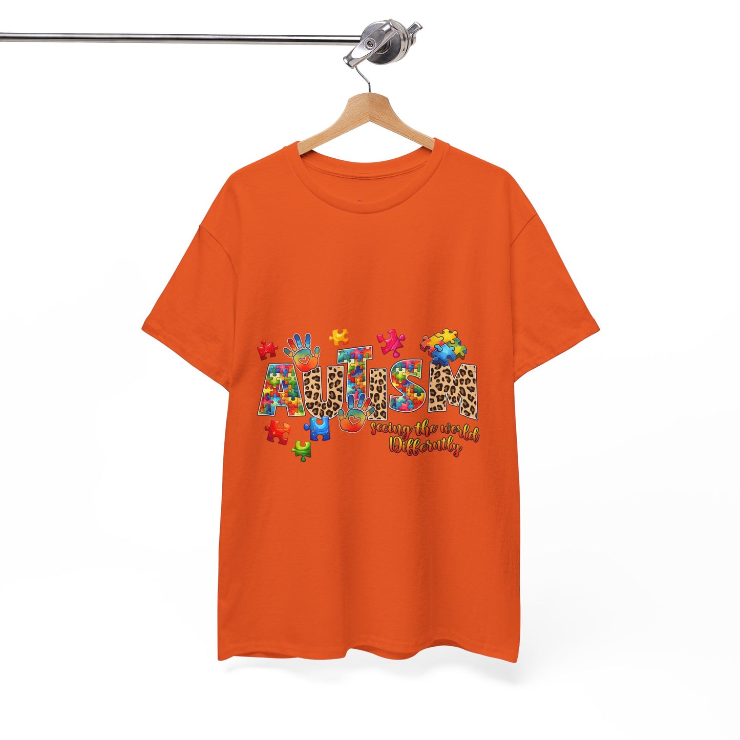 Autism Awareness T-Shirt — 'Autism: Sparking the World with Creativity' Puzzle Design