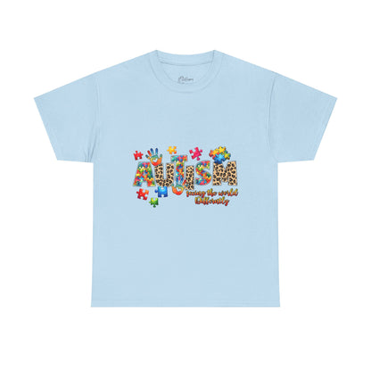 Autism Awareness T-Shirt — 'Autism: Sparking the World with Creativity' Puzzle Design