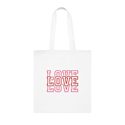 Love Stacked Cotton Tote