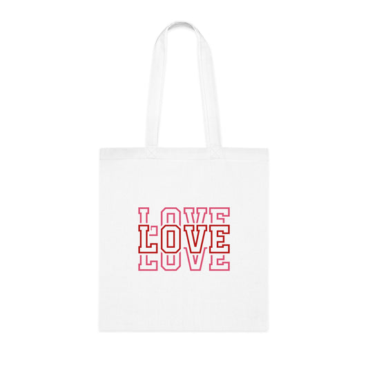 Love Stacked Cotton Tote