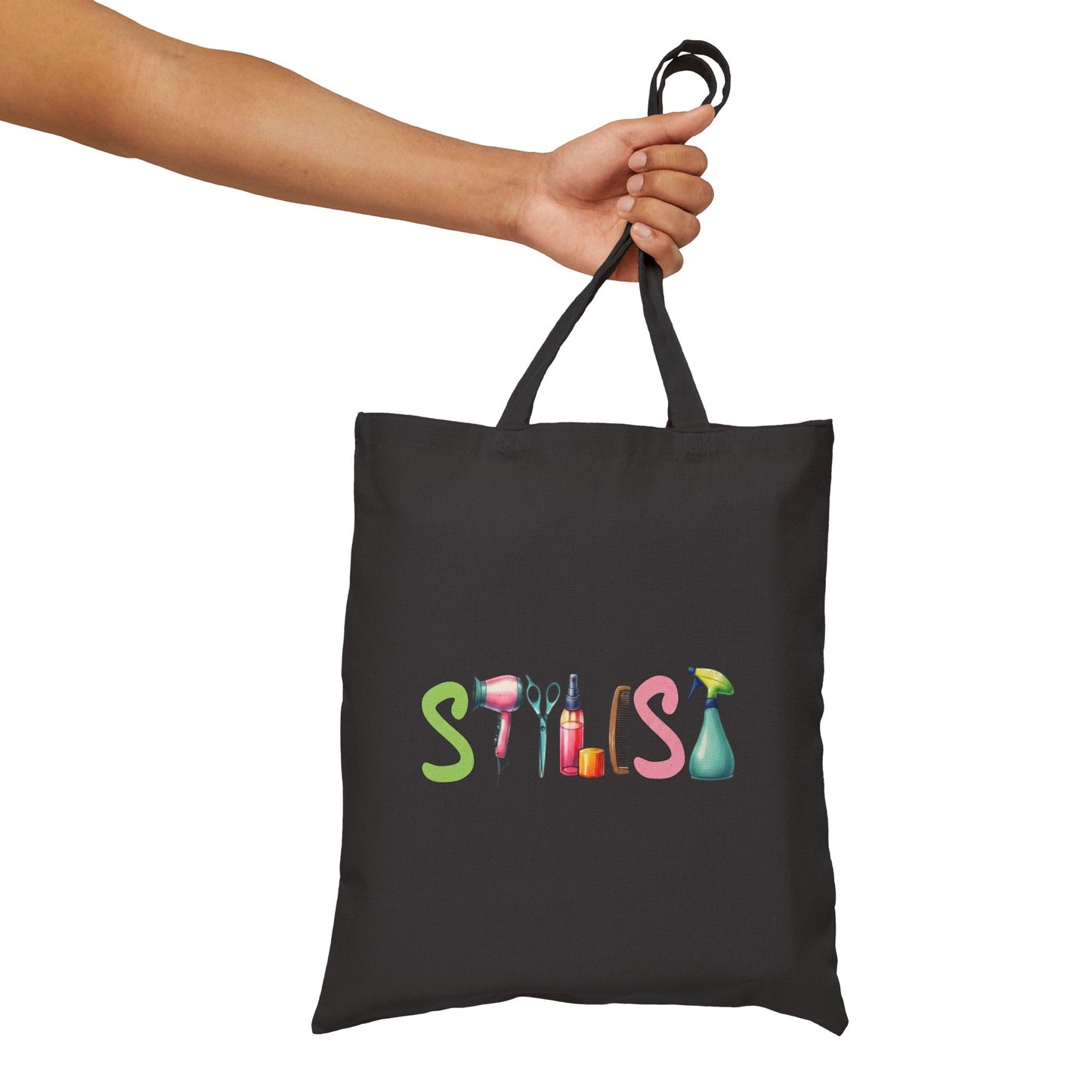 Stylist Tools Canvas Tote Bag — Cute Hairdresser Cosmetic Icons