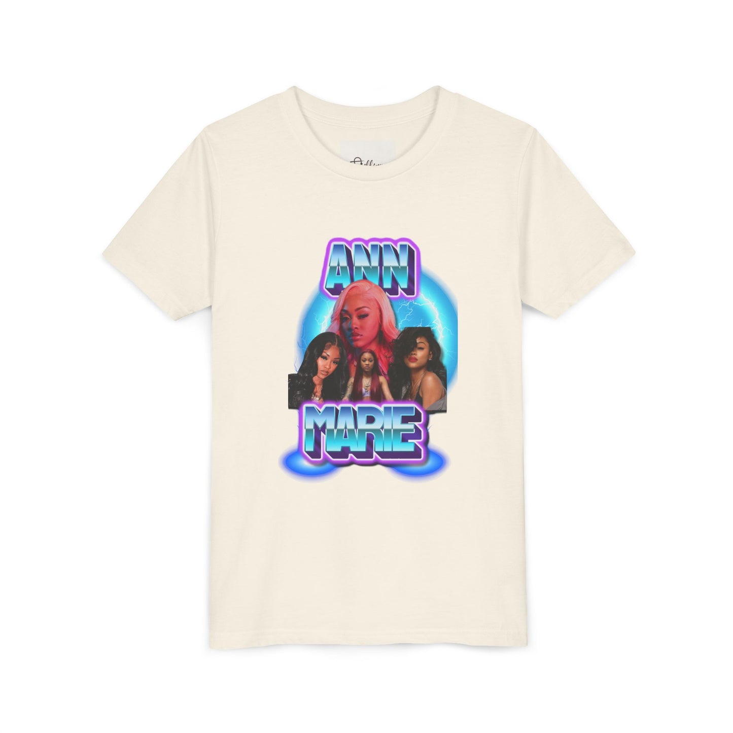 Youth Tee — Retro Neon Portrait Graphic "ANN MARIE"