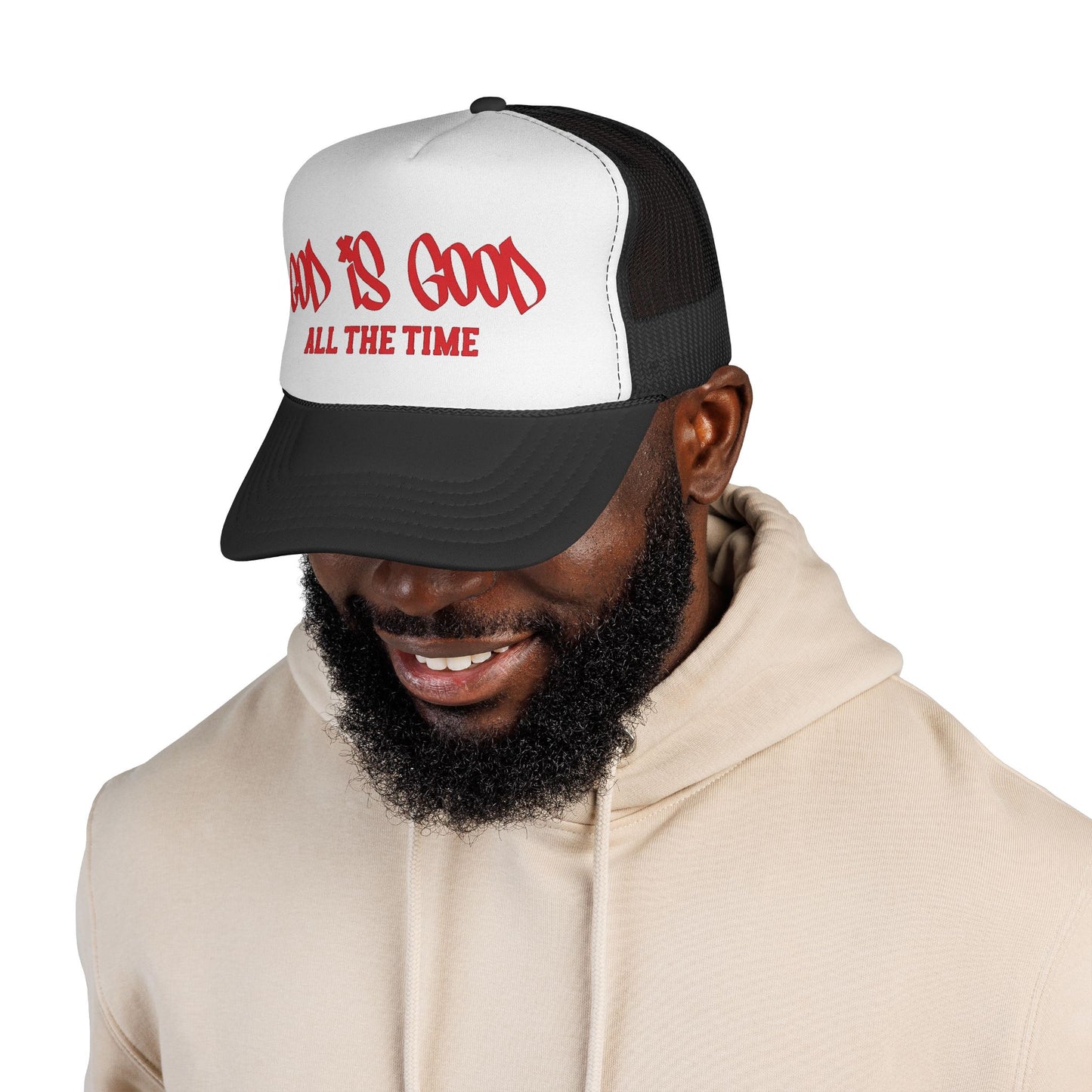 God Is Good All The Time Trucker Cap — Christian Faith Mesh Hat