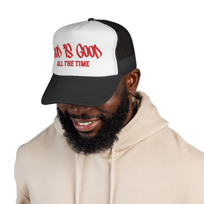 God Is Good All The Time Trucker Cap — Christian Faith Mesh Hat