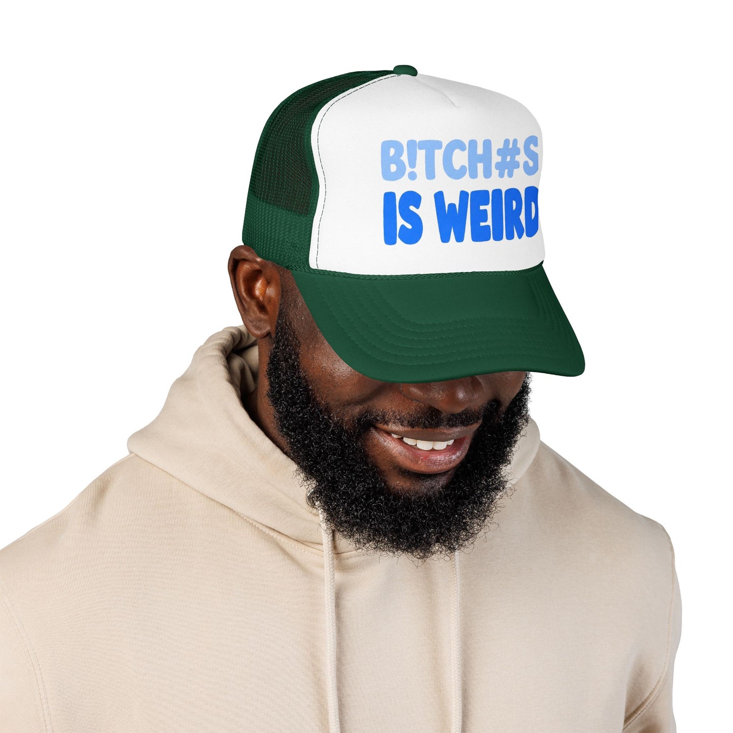 Trucker Hat — “B!TCH#S IS WEIRD” Bold Blue Foam Trucker Hat