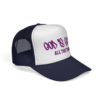 God Is Good All The Time Trucker Cap — Christian Faith Mesh Baseball Hat