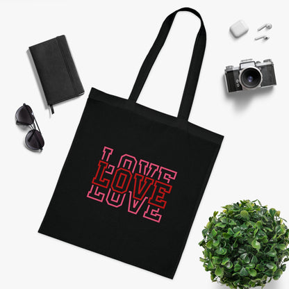 Love Stacked Cotton Tote