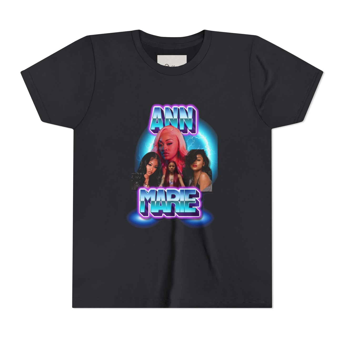 Youth Tee — Retro Neon Portrait Graphic "ANN MARIE"
