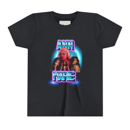 Youth Tee — Retro Neon Portrait Graphic "ANN MARIE"