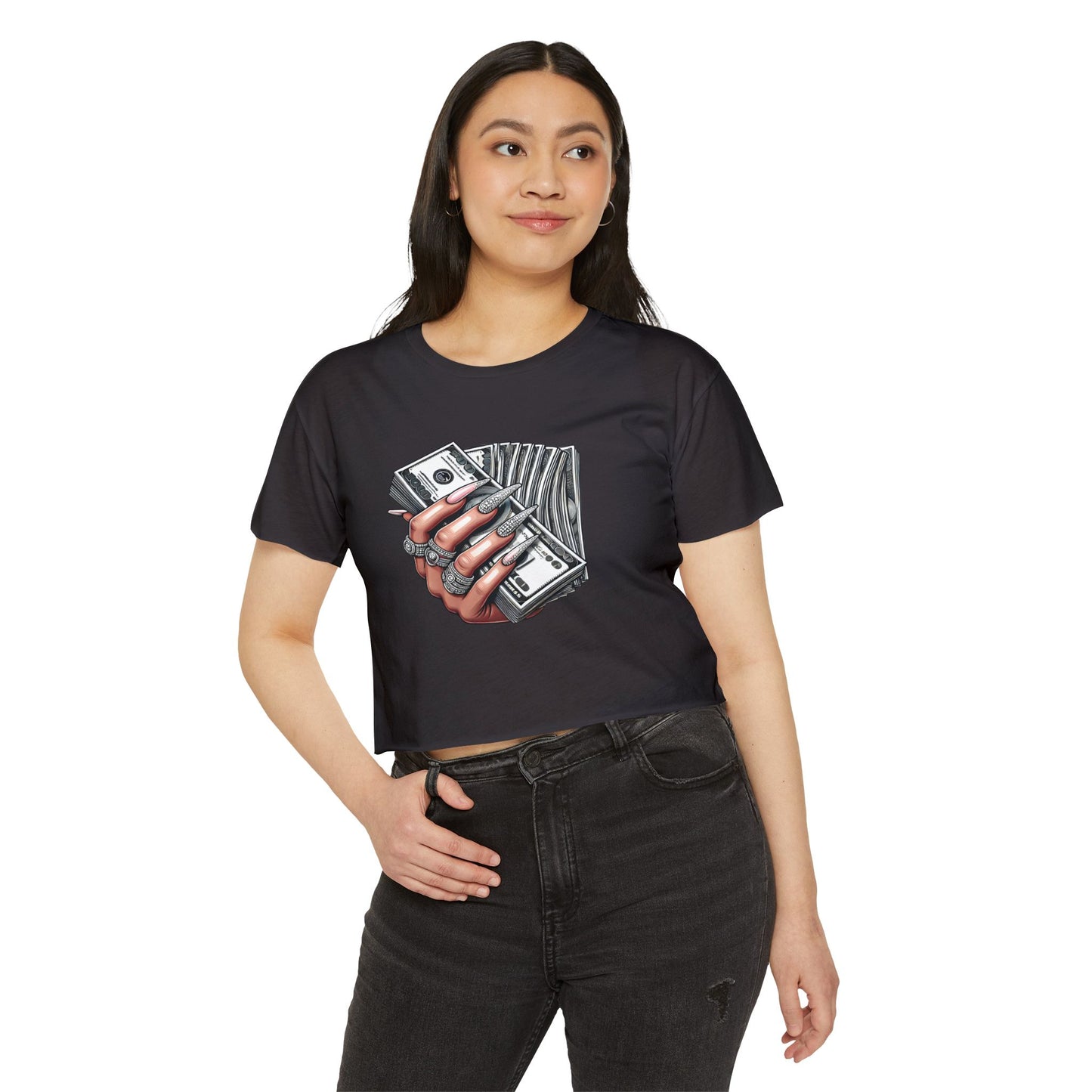Money Grip Crop Top — Women's Graphic Tee