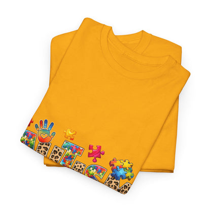Autism Awareness T-Shirt — 'Autism: Sparking the World with Creativity' Puzzle Design