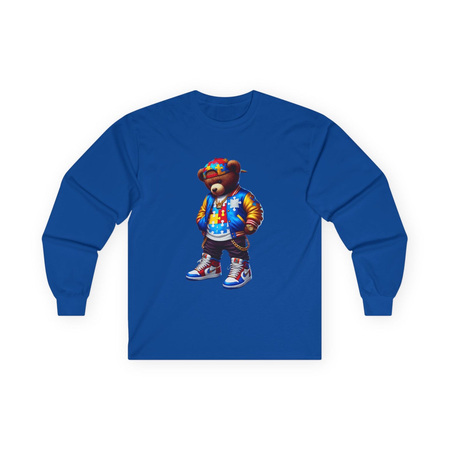 Streetwear Bear Graphic Long Sleeve Tee