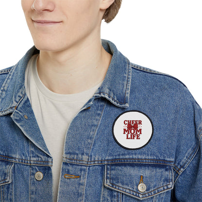 Cheer Mom Life Iron-On Patch — Red Cheerleading Bow Patch