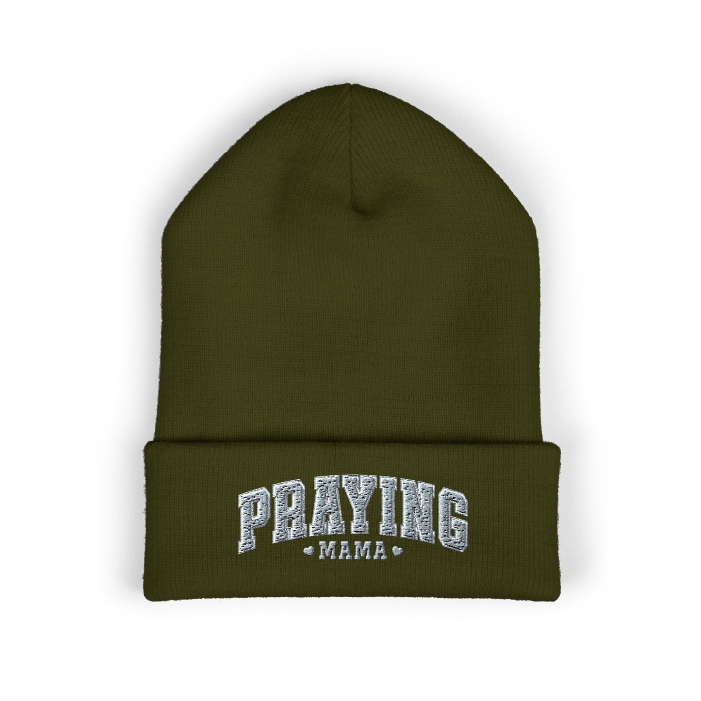 Praying Mama Embroidered Cuffed Beanie
