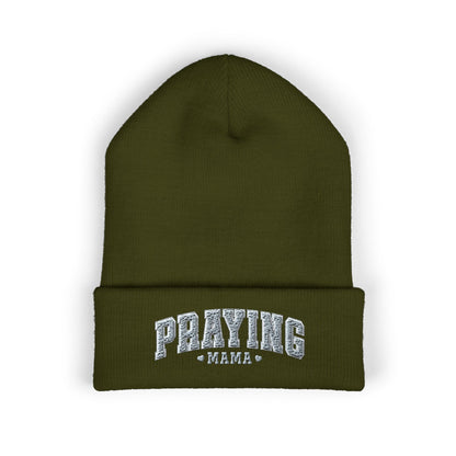 Praying Mama Embroidered Cuffed Beanie