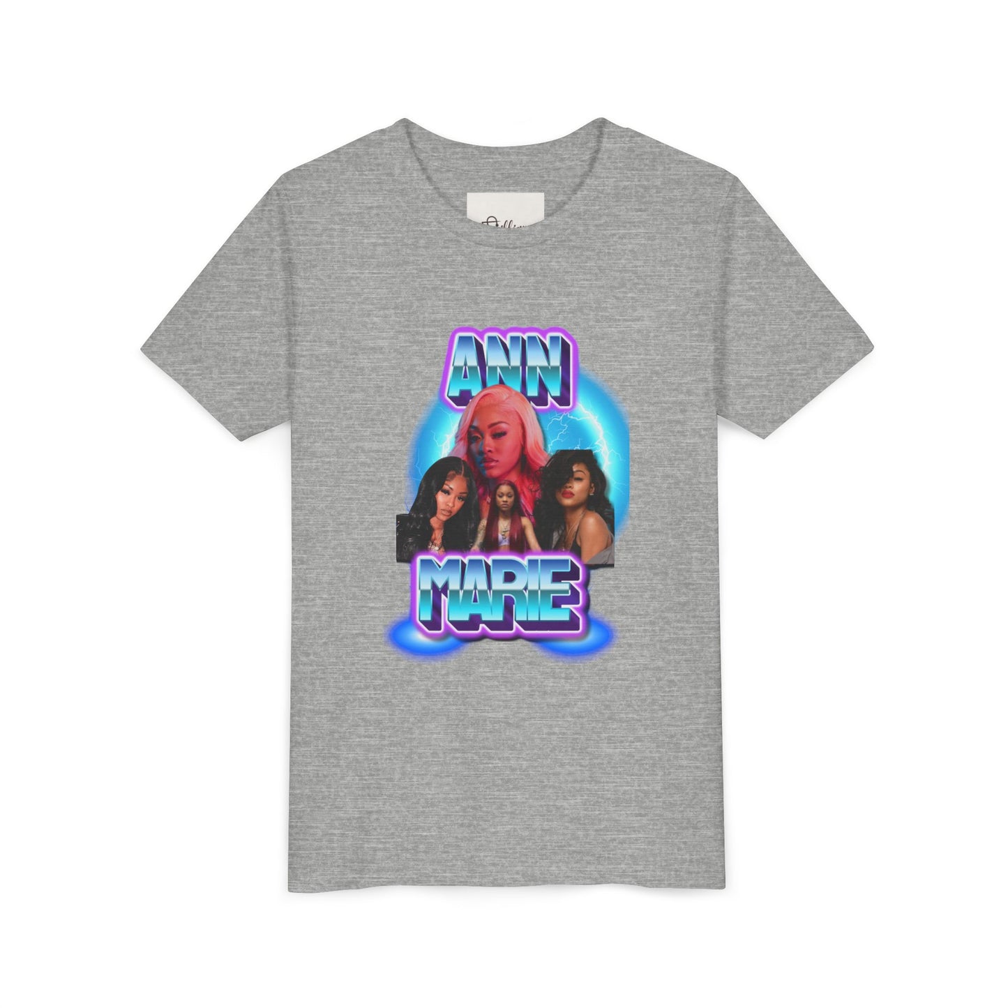 Youth Tee — Retro Neon Portrait Graphic "ANN MARIE"