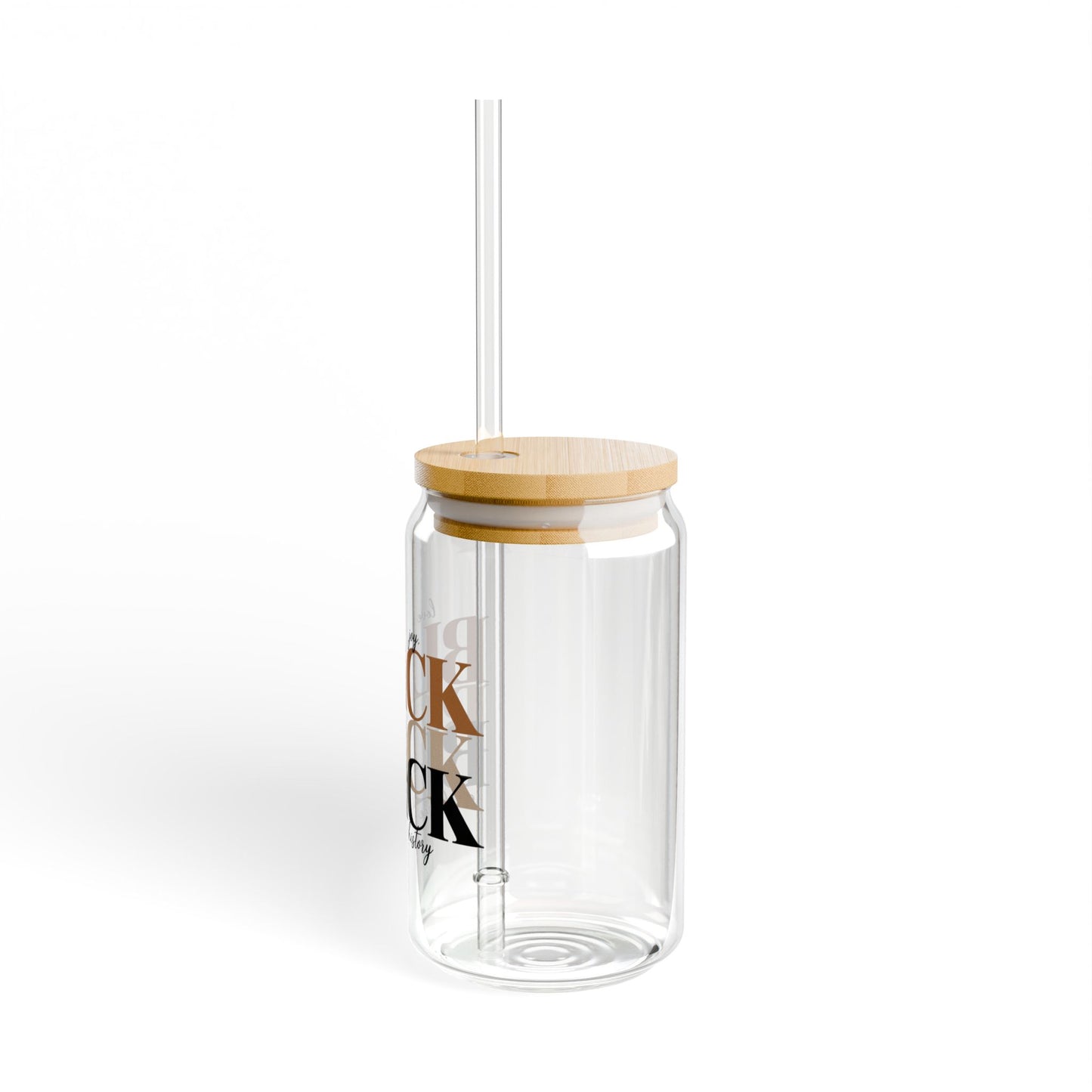 Black Is Beautiful 16oz Sipper Glass with Bamboo Lid
