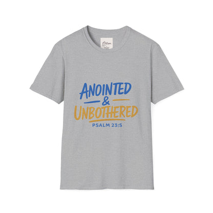 Unisex Softstyle T-Shirt - 'Anointed & Unbothered' Psalm 23:5 | Comfortable Christian Tee