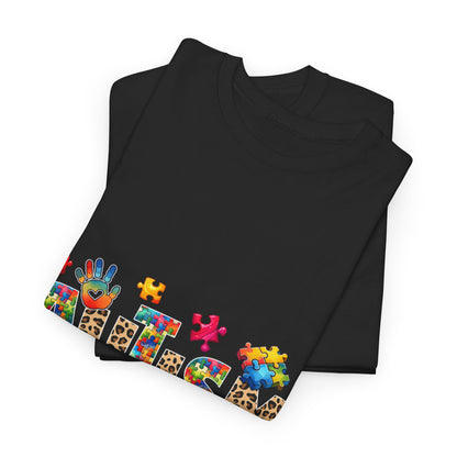 Autism Awareness T-Shirt — 'Autism: Sparking the World with Creativity' Puzzle Design