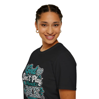 T-Shirt — "God Don't Play About Me" Inspirational Faith Graphic Tee