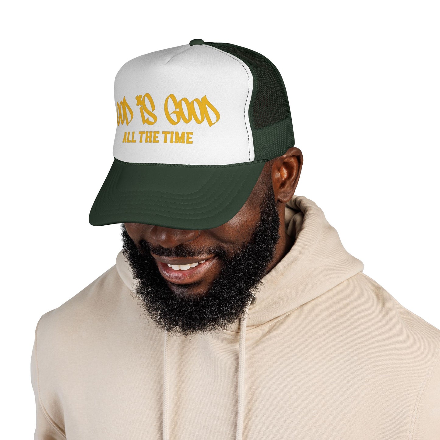 God Is Good Trucker Hat — ‘God Is Good All The Time’ Faith Mesh Cap