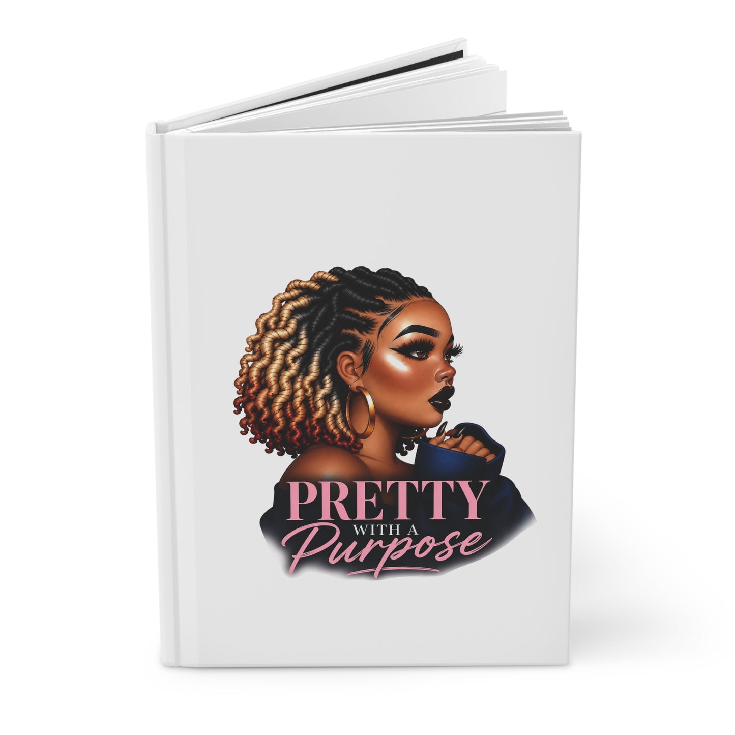 Hardcover Journal — "Pretty With a Purpose" Inspirational Notebook for Black Women